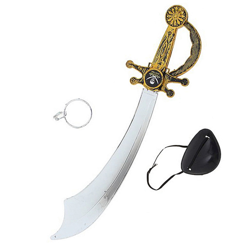 Пиратский меч с черепом в наборе с наглазником